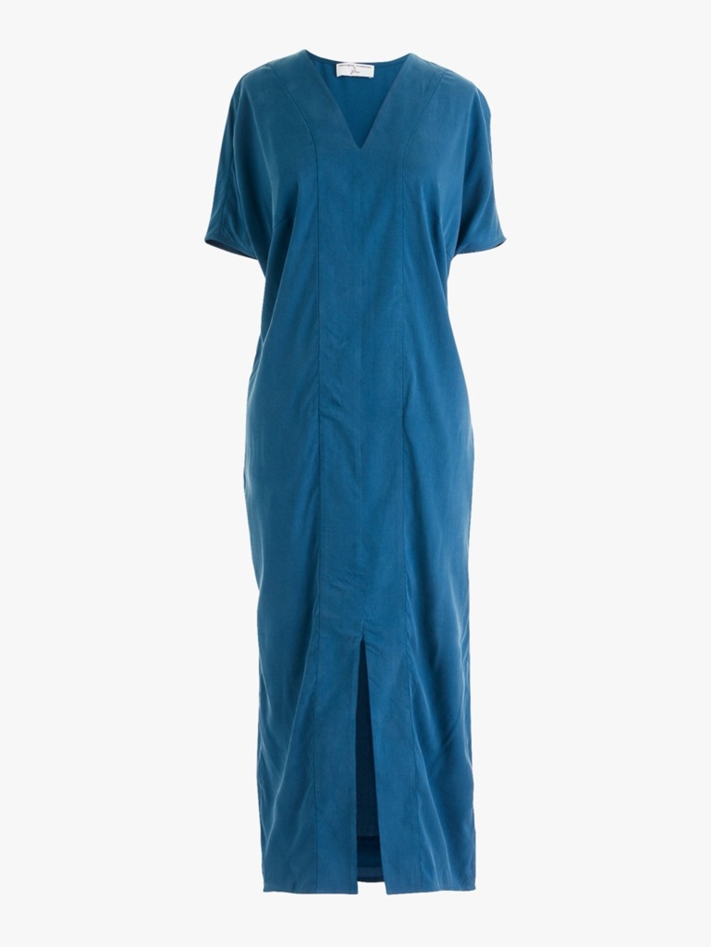 J.Crew x Universal Standard Ruby Red Cupro Tunic Dress — V-neck maxi dress